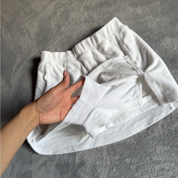 White Terrycloth Mini Skort - Picture 4 of 5